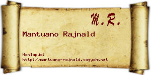 Mantuano Rajnald névjegykártya
